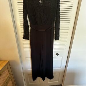 Chic Black Long Sleeve Lace Jumpsuit
